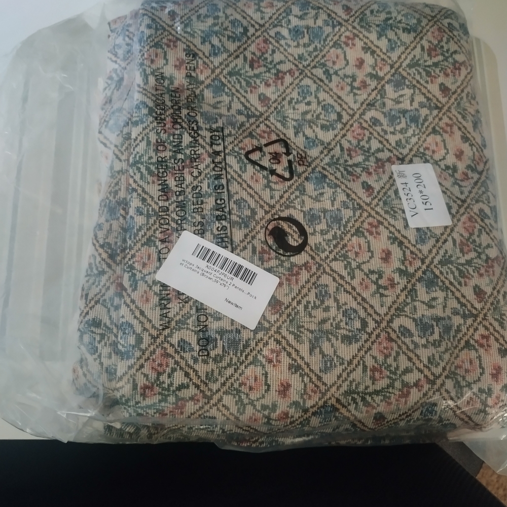 Jacquard Curtain Panels with Floral Design